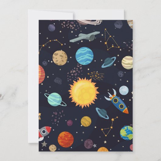 Astronaut verjaardagsfeestje galaxy kind uitnodigi kaart (Achterkant)