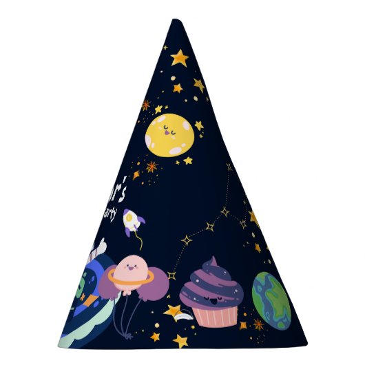 Astronaut verjaardagsfeestje in de ruimte feesthoedjes (Rechts)
