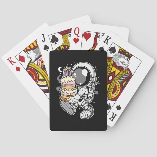 Astronaut Verjaardagstaart Pokerkaarten (Achterkant)