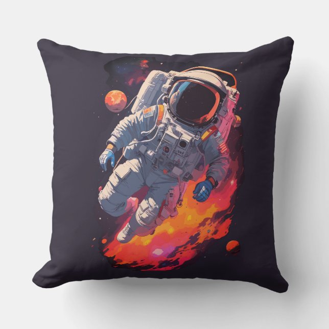 Astronaut Verloren in de Achtergrond van het Sterr Kussen (Voorkant)