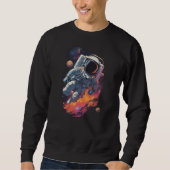 Astronaut Verloren in Galaxy Achtergrond Trui (Voorkant)