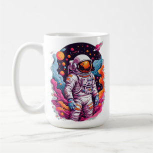 Astronaut verloren in sterrenstelsel koffiemok