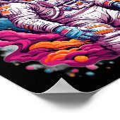 Astronaut verloren in sterrenstelsel poster (Hoek)