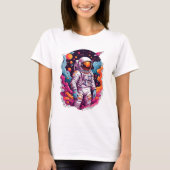 Astronaut verloren in sterrenstelsel t-shirt (Voorkant)