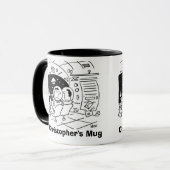 Astronaut verraste om post te zien. Naam toevoegen Mok (Voorkant links)