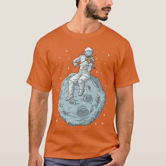 Astronaut Violin Player Violinist Viola Classical  T-shirt (Voorkant)