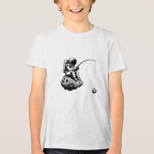 Astronaut Vissen Modus Galaxy Ruimte Feest Raket Tri-Blend Shirt