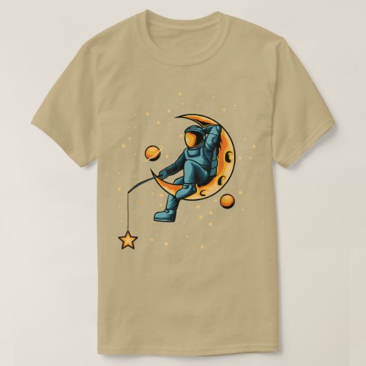 Astronaut-visserij op sterren Shirt - Funny Space (Design voorkant)