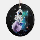 Astronaut Vist in buitenruimtescheiding Keramisch Ornament (Links)