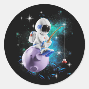 Astronaut Vist in buitenruimtescheiding Ronde Sticker