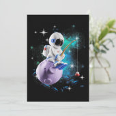 Astronaut Vist in buitenruimtescheiding Save The Date (Staand voorkant)