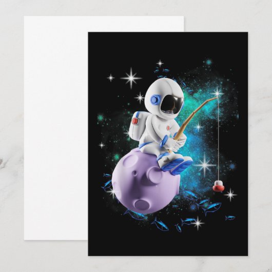 Astronaut Vist in buitenruimtescheiding Save The Date (Voorkant / Achterkant)