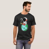 Astronaut vist op aarde t-shirt (Voorkant volledig)
