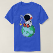 Astronaut Vist op aarde T-shirt (Design voorkant)