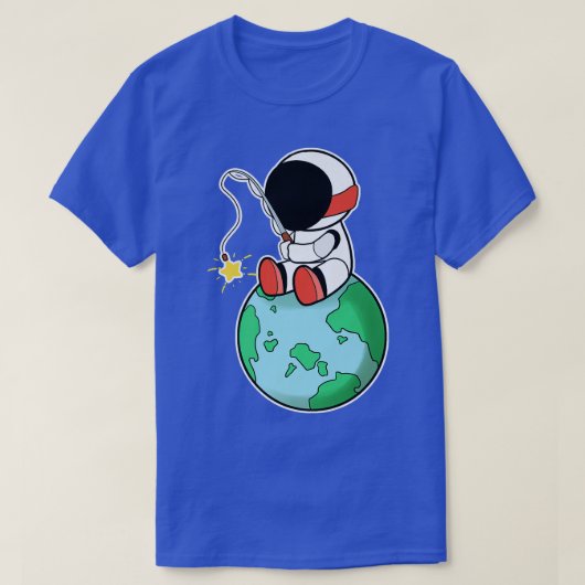 Astronaut Vist op aarde T-shirt (Design voorkant)