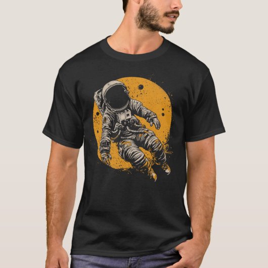 Astronaut vliegt in de ruimte t-shirt (Voorkant)
