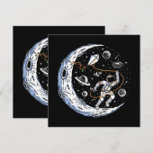 Astronaut vliegt met een vlieger op de maan (Voorkant / Achterkant)