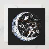 Astronaut vliegt met een vlieger op de maan (Achterkant)