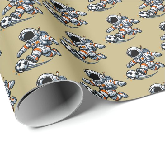 Astronaut Voetbal Cadeaupapier (Rol Hoek)