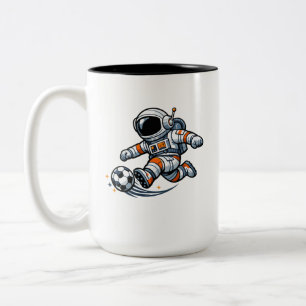 Astronaut Voetbal Tweekleurige Koffiemok