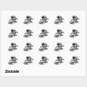 Astronaut Voetbal Vierkante Sticker (Vel)