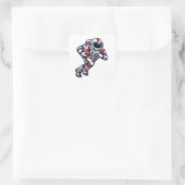 Astronaut Voetbal Vierkante Sticker (Tas)