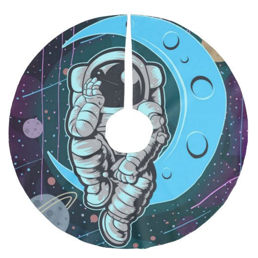 astronaut volle kleur kerstboom rok (Voorkant)