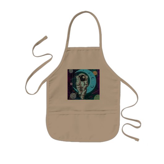 astronaut volle kleur kinder schort (Voorkant)