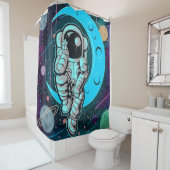 astronaut volledige kleur douchegordijn (In situ)