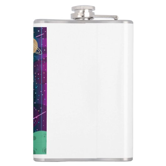 astronaut volledige kleur heupfles (Achterkant)