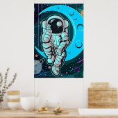 astronaut volledige kleur poster (Keuken)