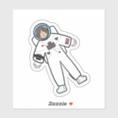Astronaut vrouw op maat gesneden sticker (Vel)