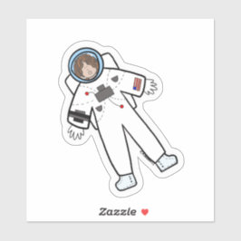Astronaut vrouw op maat gesneden sticker