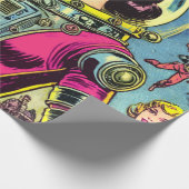 Astronaut vrouw  Sci-Fi Comics Cadeaupapier (Hoek)