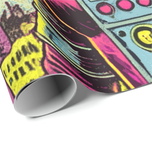 Astronaut vrouw  Sci-Fi Comics Cadeaupapier (Rol Hoek)