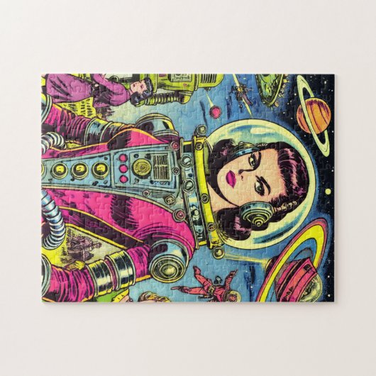 Astronaut vrouw  Sci-Fi Comics Legpuzzel (Horizontaal)