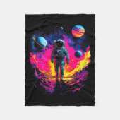 Astronaut Walking In Galaxy Outer Space Explorer S Fleece Deken (Voorkant)