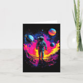 Astronaut Walking In Galaxy Outer Space Explorer S Kaart (Voorkant)