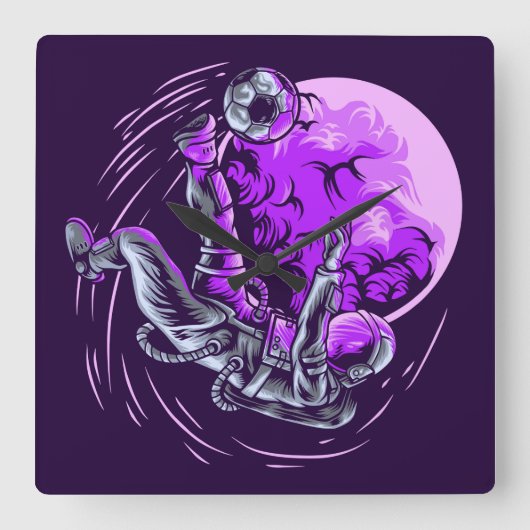 Astronaut Wall Clock Vierkante Klok (Voorkant)