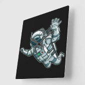 Astronaut Wall Clock Vierkante Klok (Hoek)