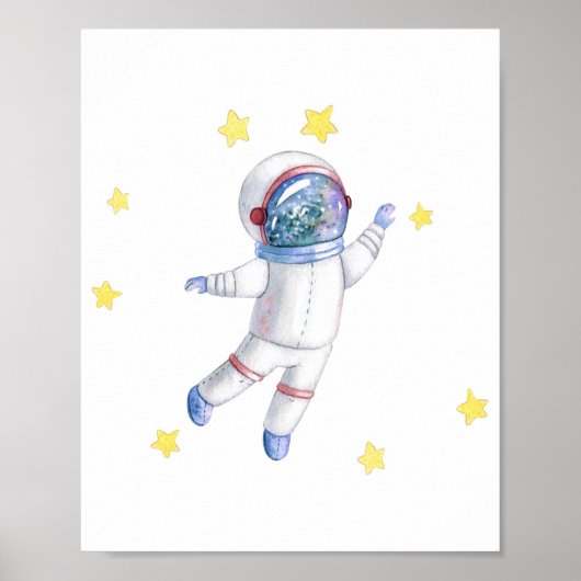 Astronaut wall decor, Earth wall decor poster (Voorkant)