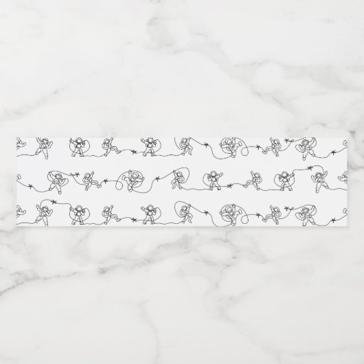 Astronaut Water Fles Etiket (Enkel label)