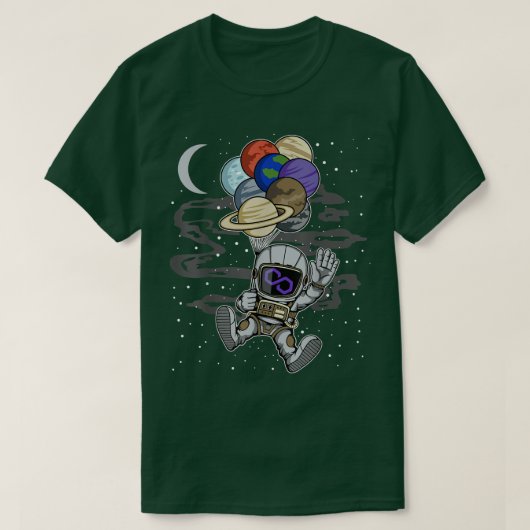Astronaut Waving Polygon Matic Coin to Moon Cr T-shirt (Design voorkant)