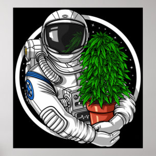 Astronaut Weed Lover Poster