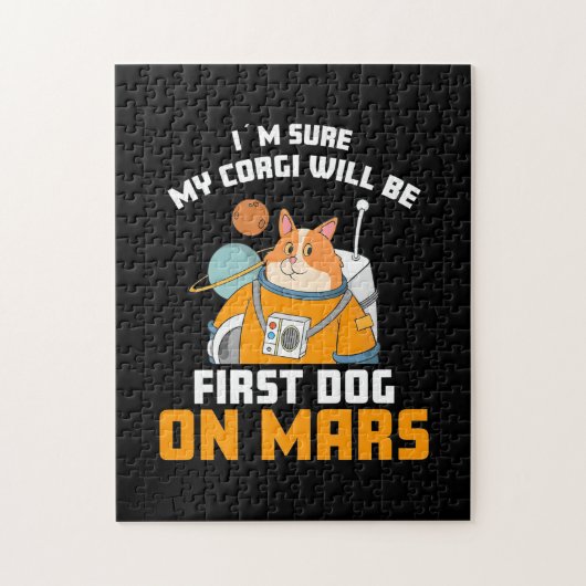 Astronaut weet zeker dat mijn Corgi de eerste keer Legpuzzel (Verticaal)