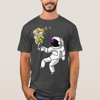 Astronaut With Flowers  T-shirt