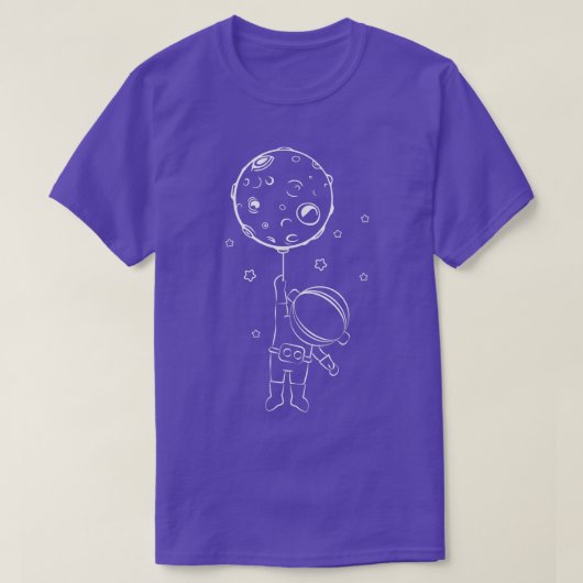 Astronaut with Moon Balloon Kinder Cute Astronaut  T-shirt (Design voorkant)
