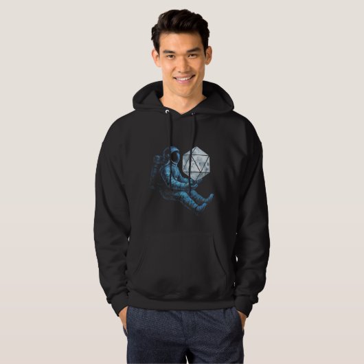 Astronaut with Moon Dice Hoodie (Voorkant volledig)
