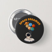 Astronaut With Planet Balloons Ronde Button 5,7 Cm (Voorkant /achterkant)