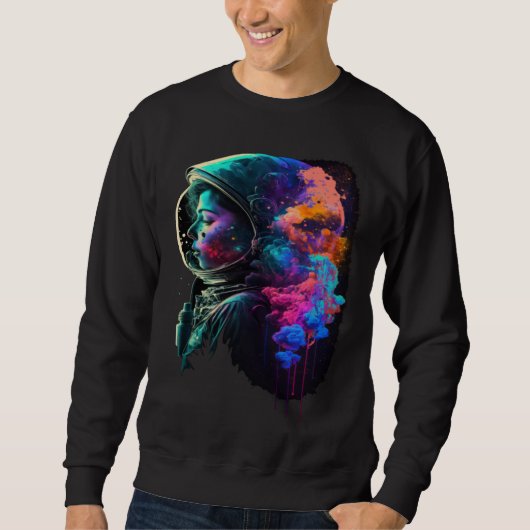Astronaut Woman Outer Space Colorful Girls Astrona Trui (Voorkant)